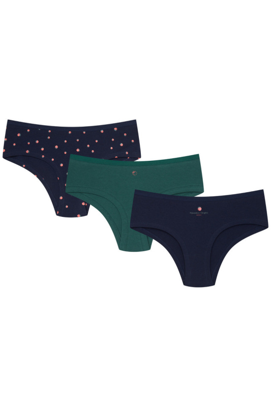 DÁMSKÉ ŠORTKY 3 PAK 43055-K085 PA-PA AW25 Námořnická modrozelená L