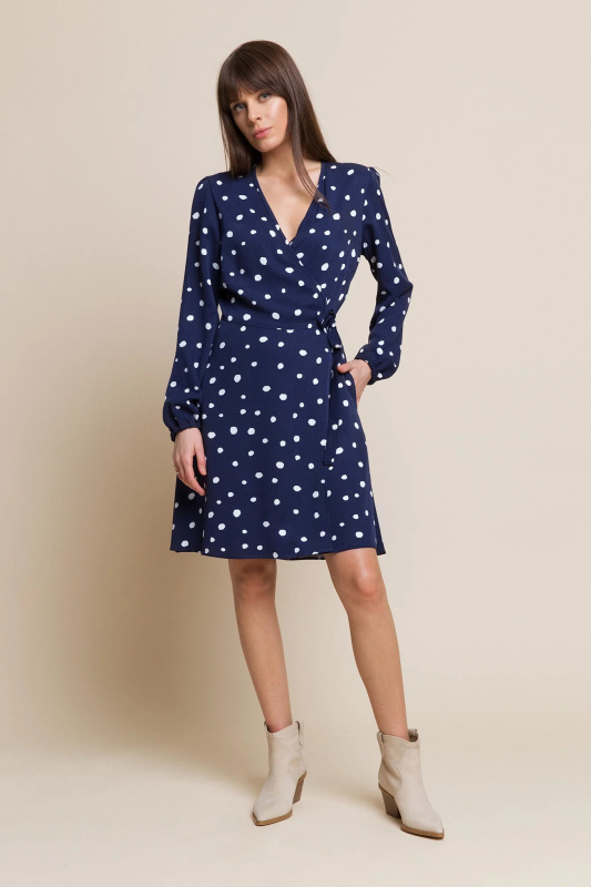 Dámské šaty Wendy Tmavě modrá vzor - Benedict Harper  tmavě modrá s bílou 44/2XL