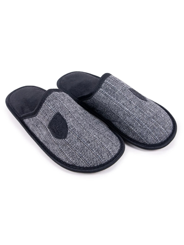 Pánské pantofle OKL-0107F-3400 Černá s šedou - Yoclub černá s šedou 40-41