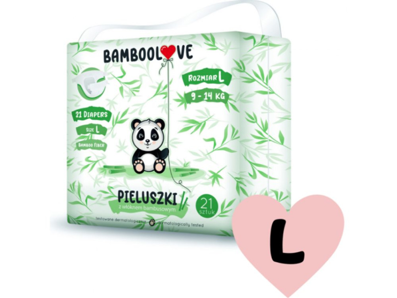 Bamboolove Pleny jednorázové Bambus vel. L 9-14 kg 21 ks