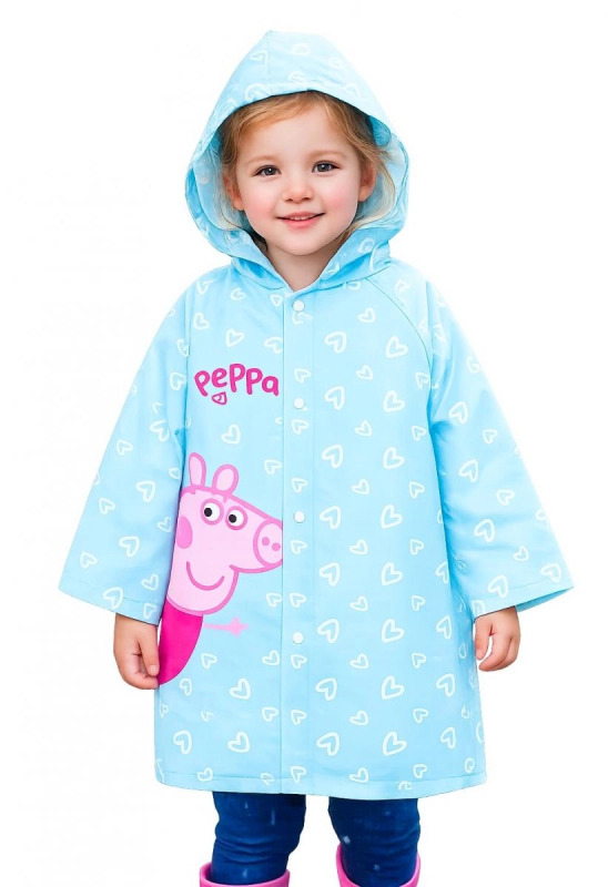 Dětská pláštěnka Peppa Pig s kapucí – Tyrkysová vel. 1