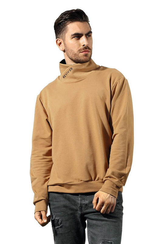 Pánská mikina Reviver F5608 Barva: Hnědá, Velikost: XL