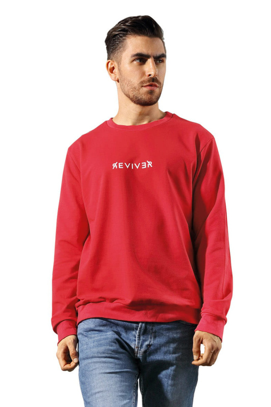 Pánská mikina Reviver F5605 Barva: Červená, Velikost: XL