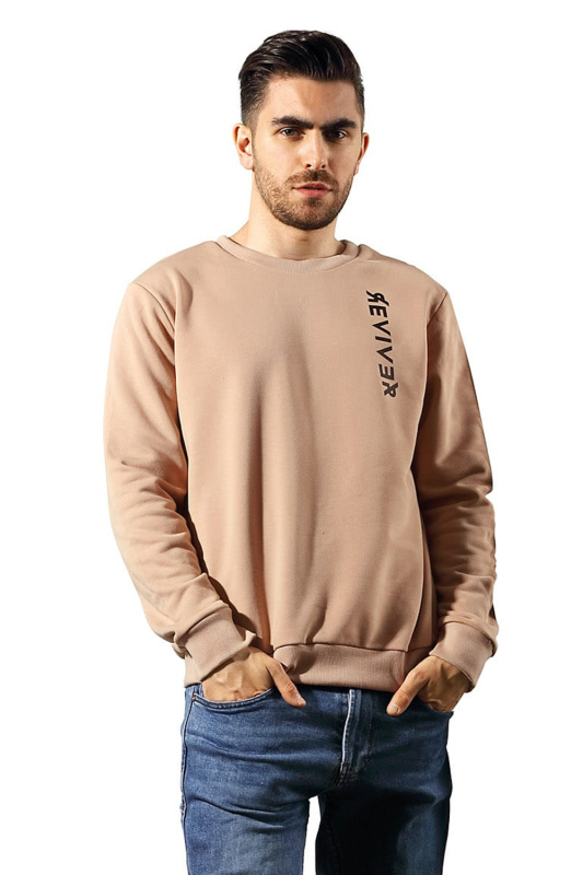 Pánská mikina Reviver F5598 Barva: Béžová, Velikost: XL