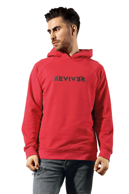 Pánská mikina Reviver F5606 Barva: Červená, Velikost: M