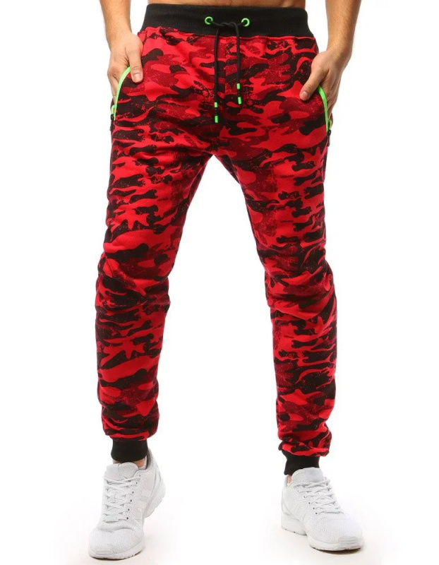 Pánské červené camo tepláky Dstreet UX3510 M