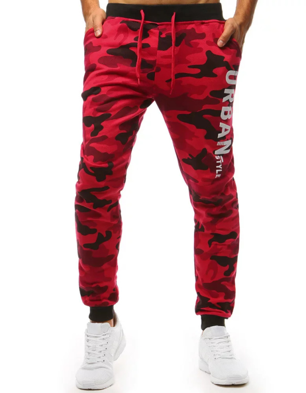 Pánské červené camo tepláky Dstreet UX3516 M