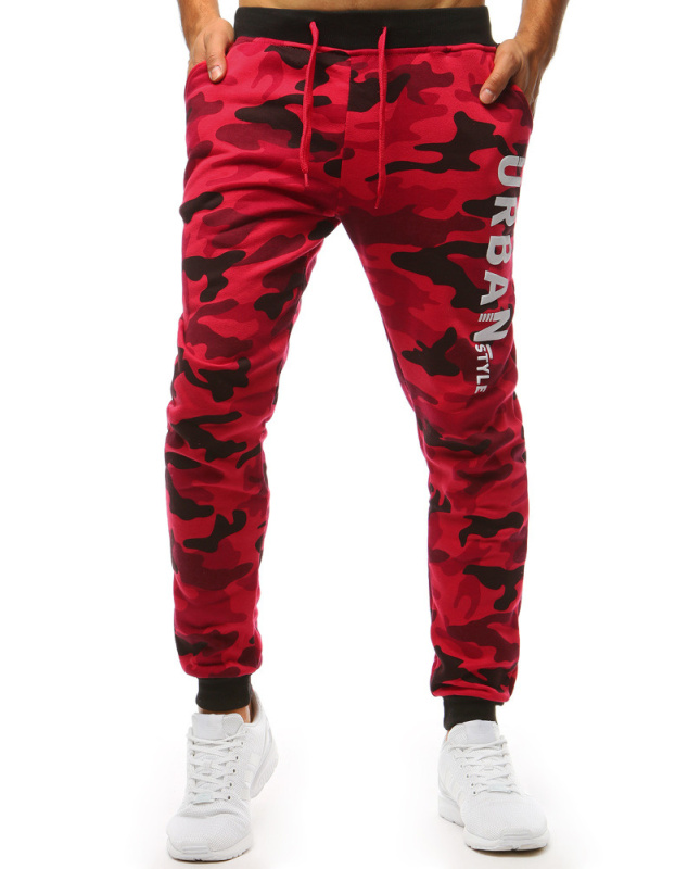 Pánské červené camo tepláky Dstreet UX3516 XL