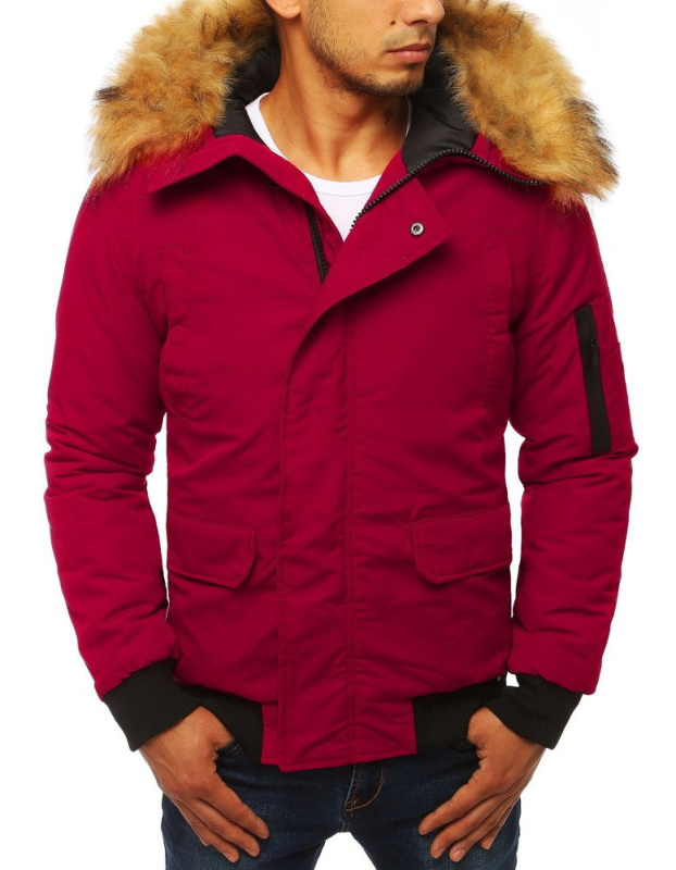 Pánská bunda zimní vínová Dstreet TX2872 Barva: Modrá, Velikost: M