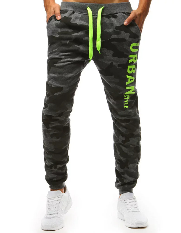Pánské camo tepláky antracitové Dstreet UX3511 L
