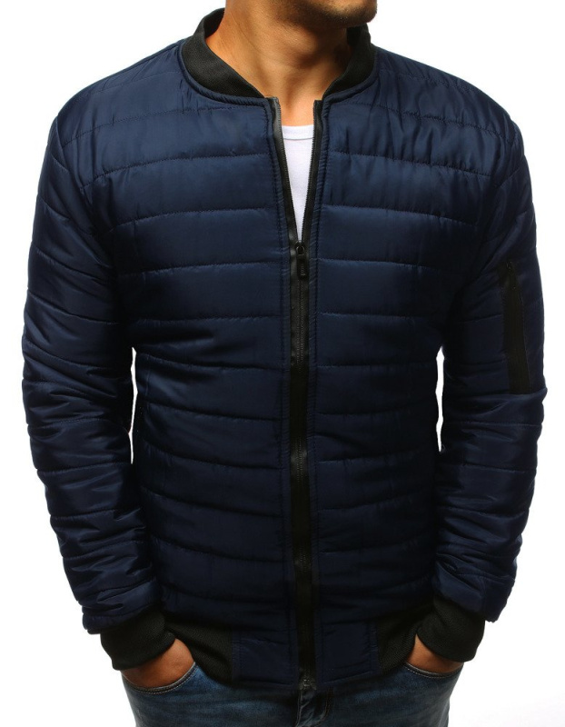 Pánská bunda prošívaná bomber jacket tmavě modrá Dstreet TX2205 Barva: Modrá, Velikost: XL