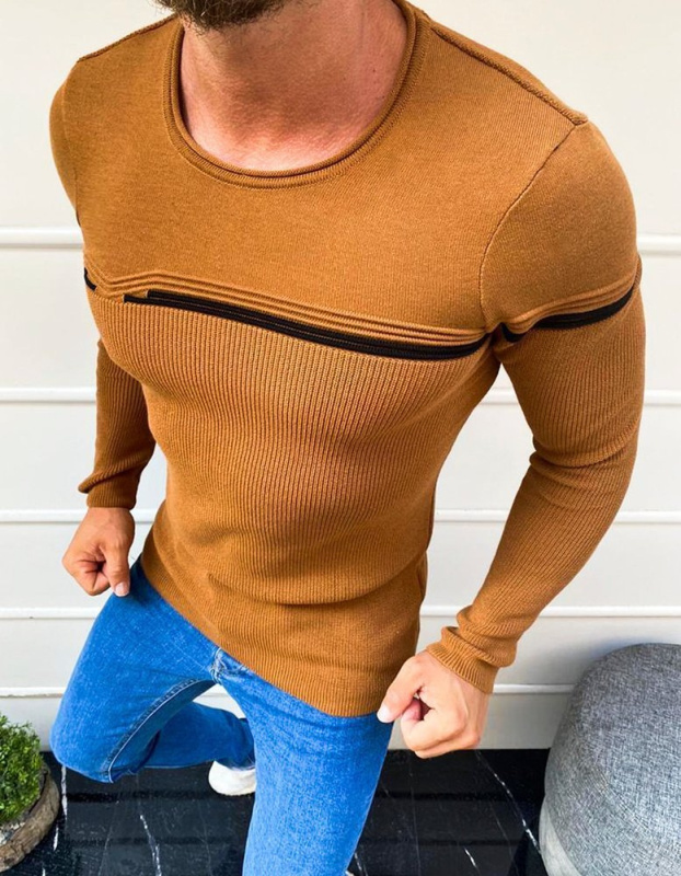 Pánský svetr, převlékací přes hlavu, camel WX1625 XL