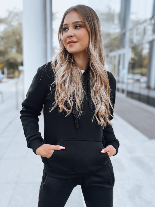 Dámská mikina BASIC s kapucí černá BY0158 XL