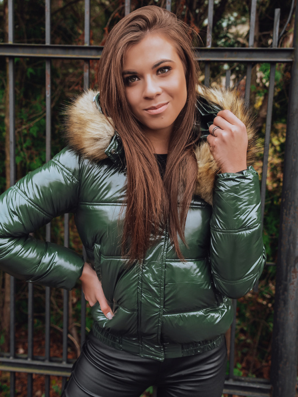 Dámská bunda FELLISA zelená Dstreet TY2459 Velikost: S/36