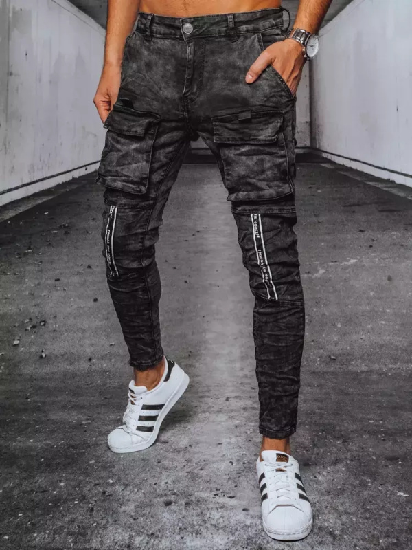 Pánské nákladní kalhoty černé Dstreet UX3580 Barva: Černá, Velikost: 35