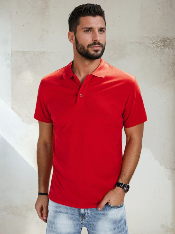 Pánské polo tričko tmavě šedé Dstreet PX0509 Barva: Červená, Velikost: M