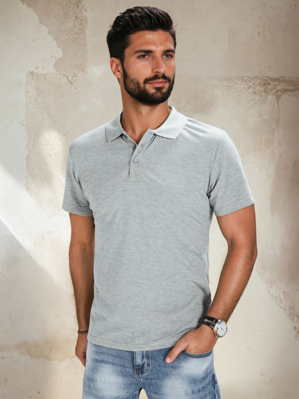 Pánské polo tričko tmavě šedé Dstreet PX0509 Barva: Šedá - světle, Velikost: XXL