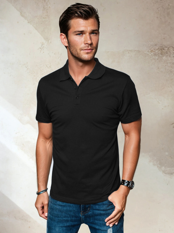 Pánské černé polo triko Dstreet PX0512 M