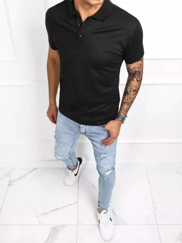 Pánské černé polo triko Dstreet PX0512 XXL