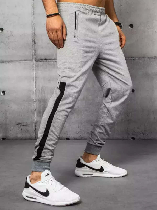 Světle šedé pánské tepláky Dstreet UX3236 XL