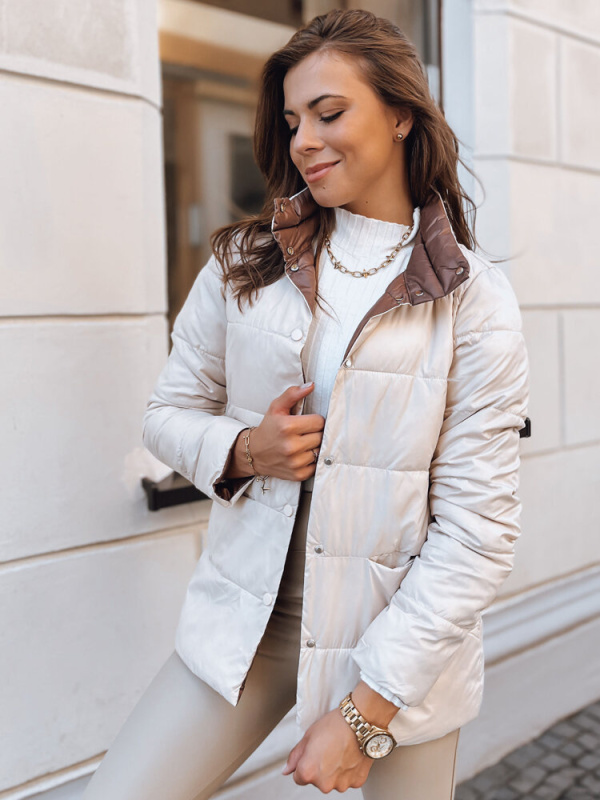 Dámská bunda IRINA růžová Dstreet TY2526 Barva: Béžová, Velikost: XL