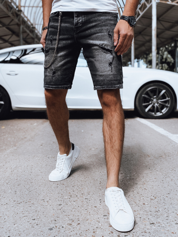 Černé pánské džínové kraťasy Dstreet SX2161 Barva: Černá, Velikost: 30/44