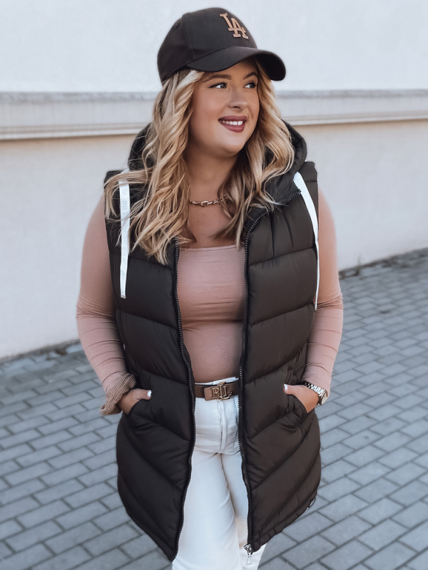 Dámská vesta MIRELLI kavová Dstreet TY2921 Barva: Béžová, Velikost: 5XL