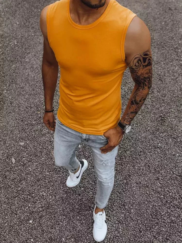 Oranžové pánské jednobarevné tílko Dstreet RX4915 XXL