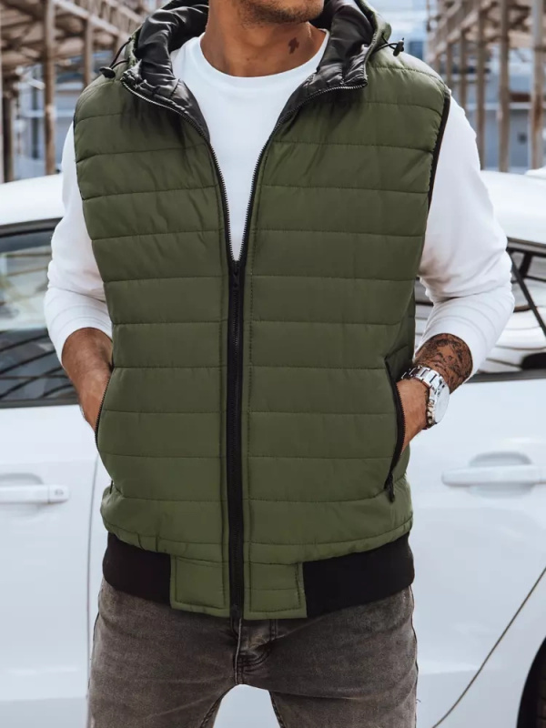 Pánská zelená vesta Dstreet TX4237 M