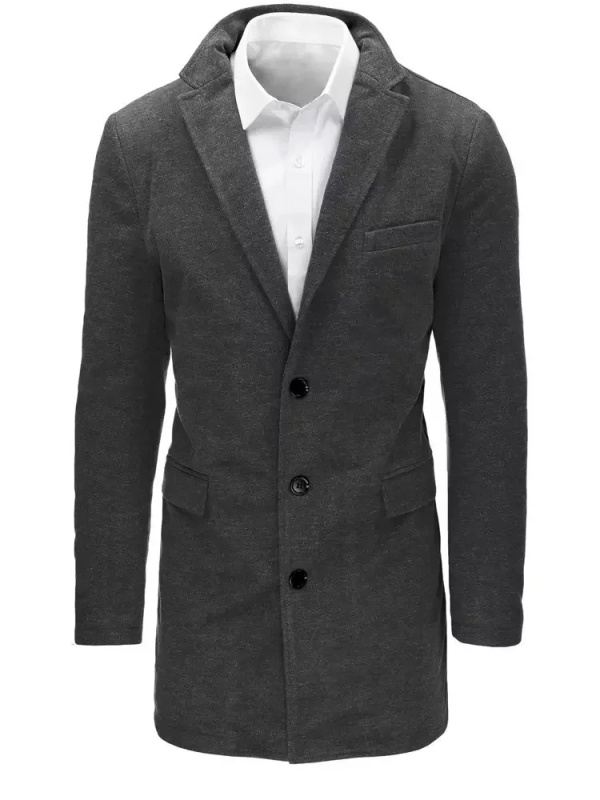 Pánský šedý kabát Dstreet CX0441 Velikost: XL
