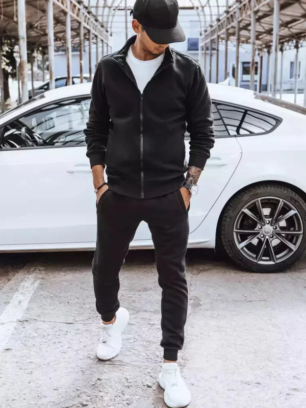 Černá zateplená pánská tepláková souprava Dstreet AX0607 XL