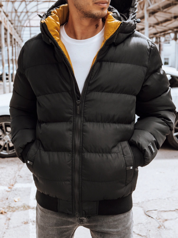 Pánská prošívaná sportovní zimní bunda černá Dstreet TX4214 Barva: Černá, Velikost: S