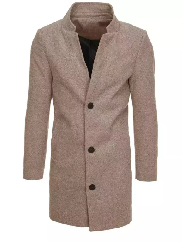 Pánský jednořadý hnědý kabát Dstreet CX0442 XXL