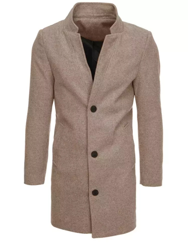 Pánský jednořadý hnědý kabát Dstreet CX0442 XXL