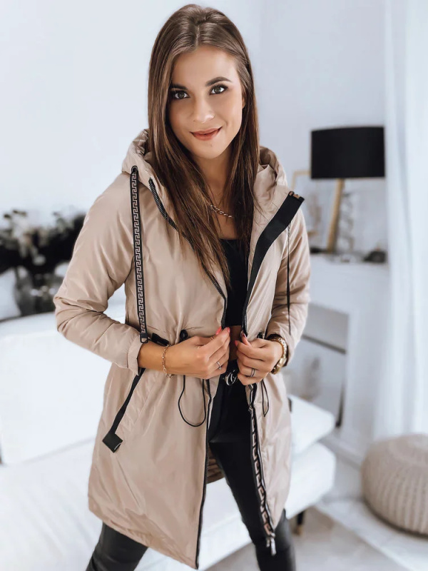 Dámská bunda parka VERONI béžová Dstreet TY3213 Velikost: XL