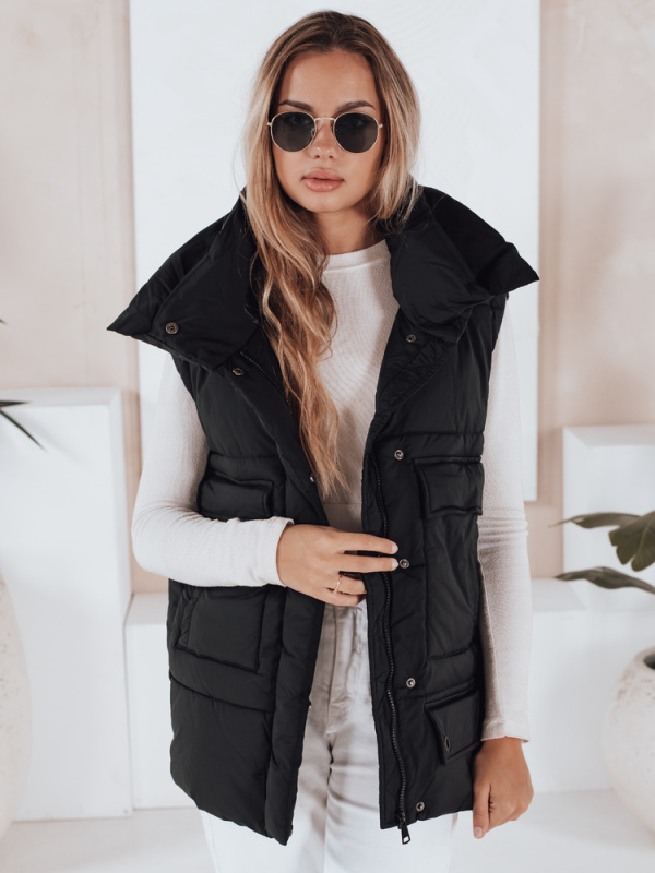 Dámská oversize vesta OMALIS černá Dstreet TY3286 S