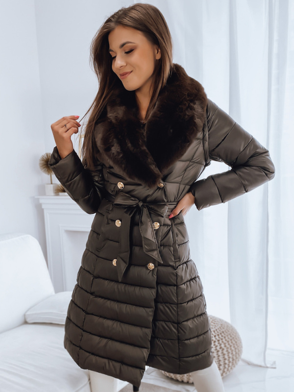 Dámský kabát / vesta 3v1 MADAME coffee Dstreet TY3152 XXL