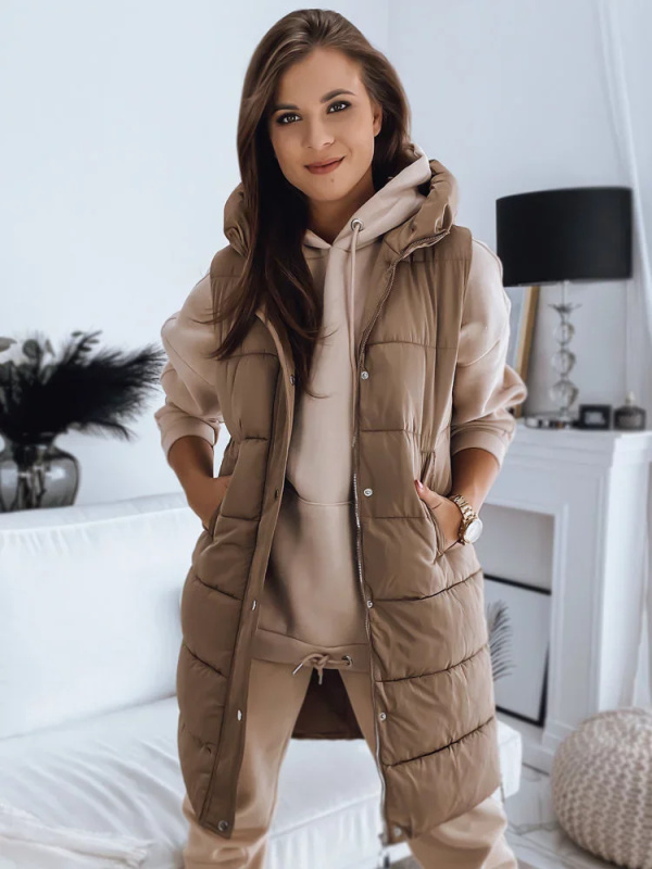 Dámská prošívaná vesta NOELIA khaki Dstreet TY3131 XXL
