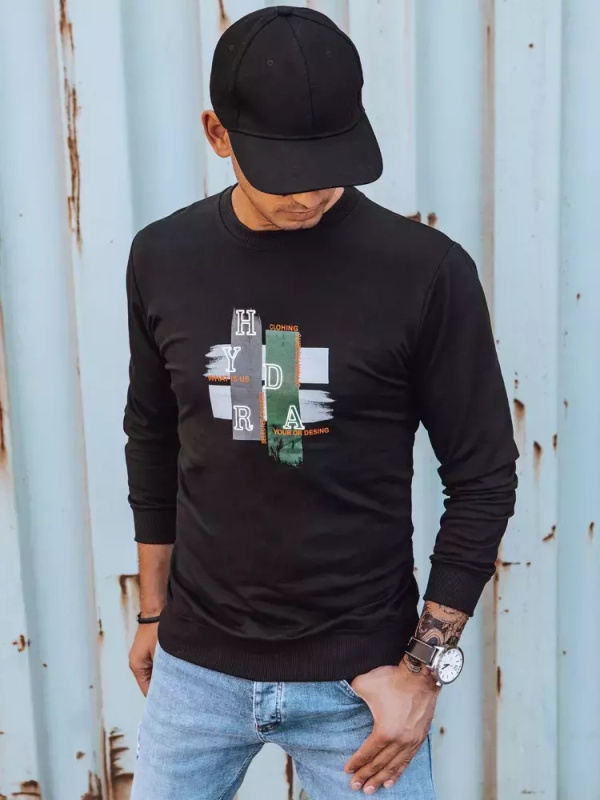 Černá pánská mikina s potiskem Dstreet BX5352 XL