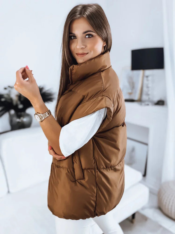 Dámská prošívaná vesta NIMIA, camel Dstreet TY3249 M/38