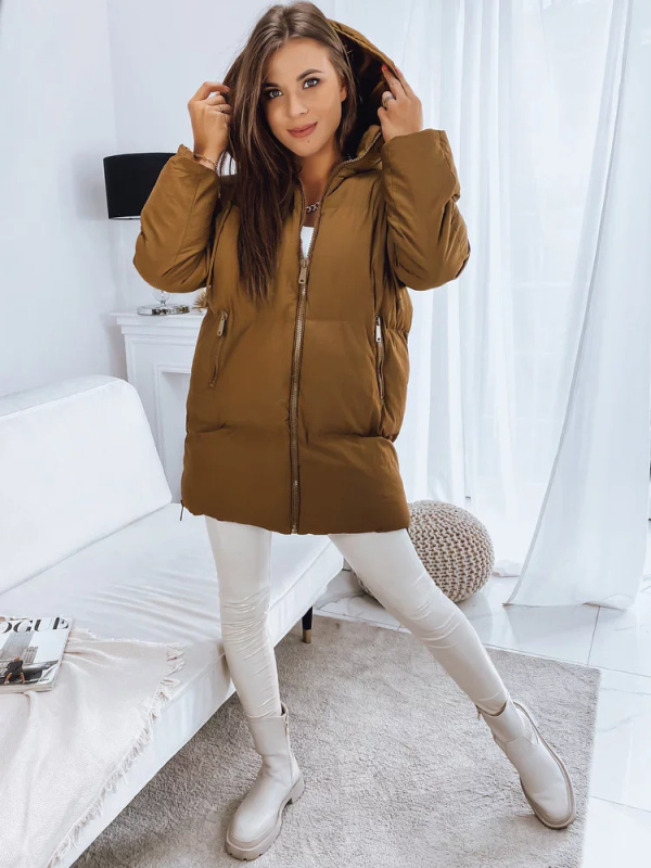 Dámská prošívaná bunda LETLIS, camel Dstreet TY3245 XXL / 44
