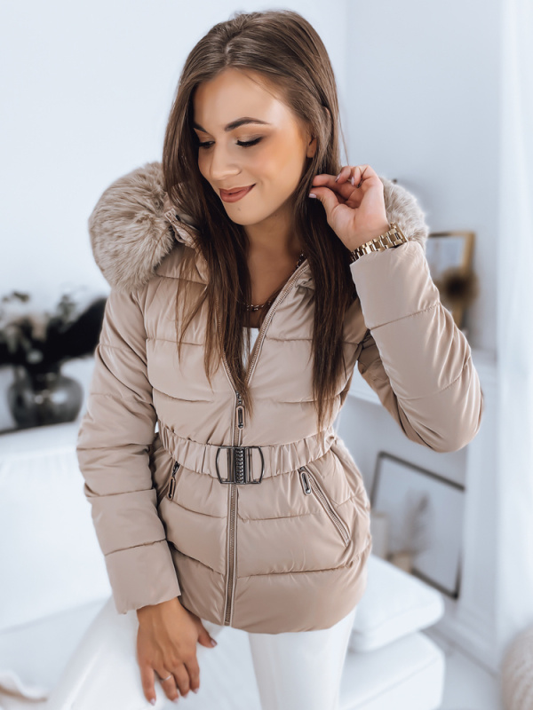 Dámská zimní bunda MINEL Barva béžová DSTREET TY3255 Barva: Béžová, Velikost: M