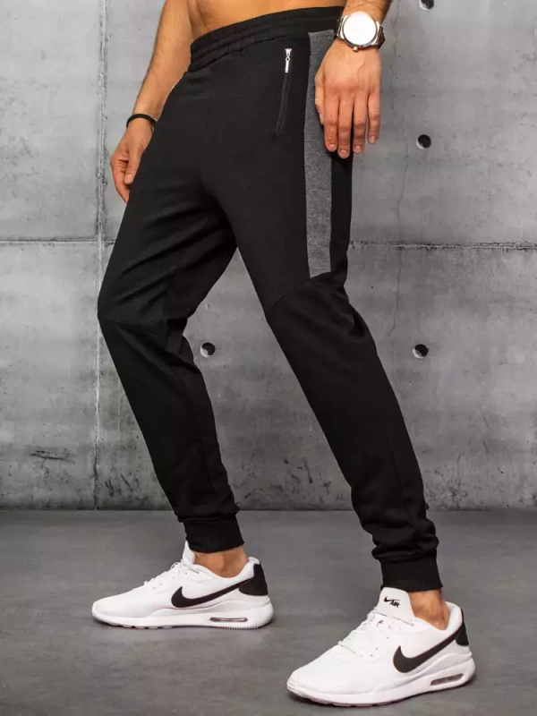 Pánské teplákové kalhoty černé Dstreet UX3237 Barva: Černá, Velikost: XL