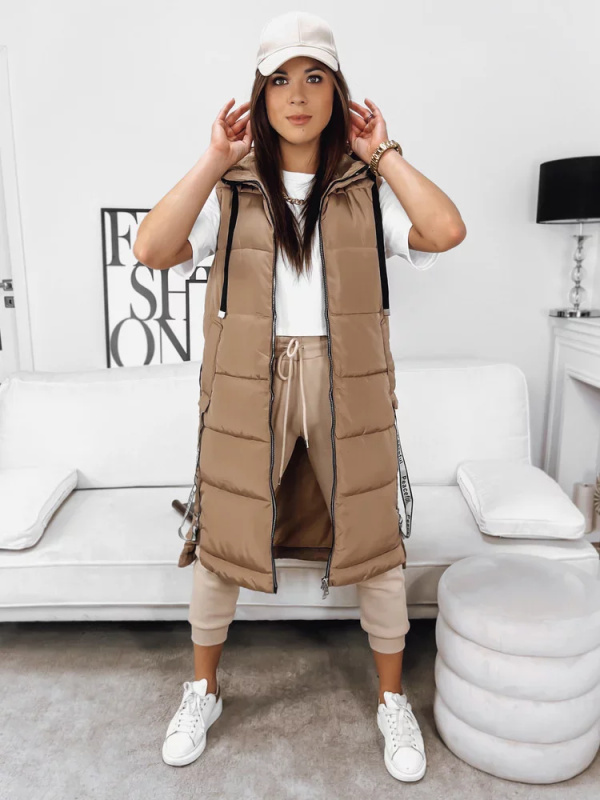 Dámská prošívaná vesta SKYLER camel Dstreet TY3350 S