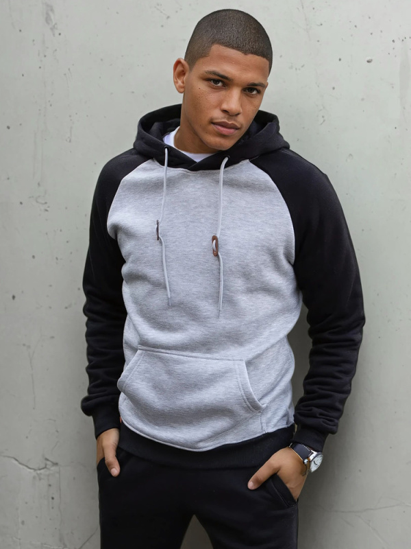 Pánská mikina s kapucí Barva černá DSTREET BX5488 Barva: Šedá - světle, Velikost: XXL