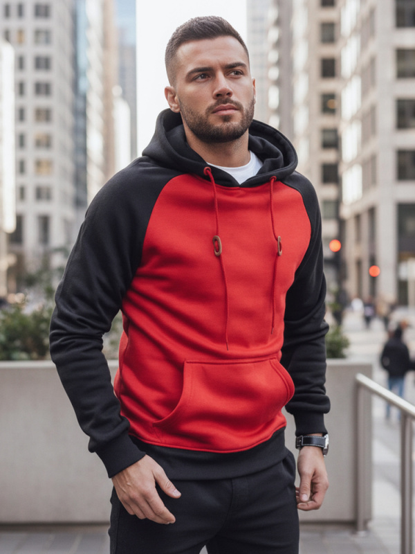 Červená pánská mikina Dstreet