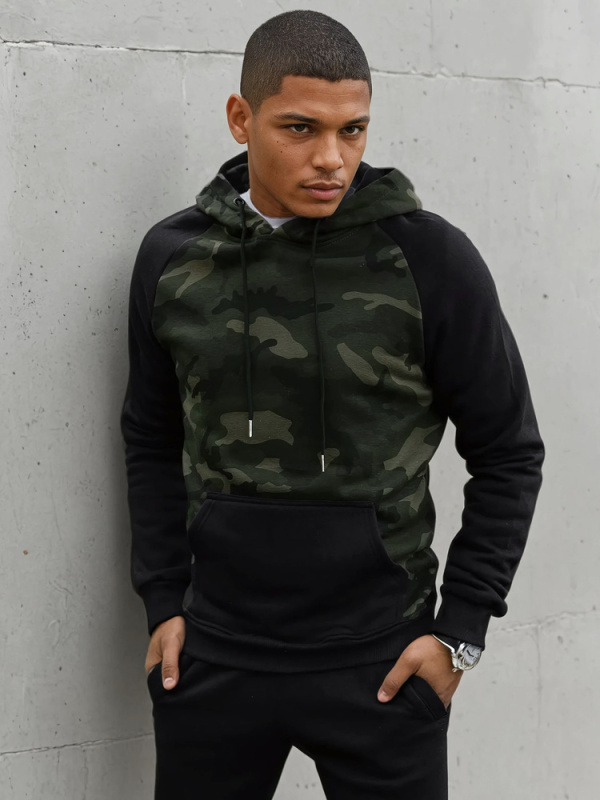 Dstreet pánská zelená mikina BX5485 M