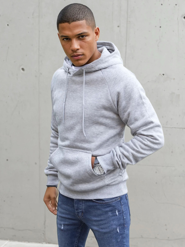 Pánská světle šedá mikina Dstreet BX5481 L