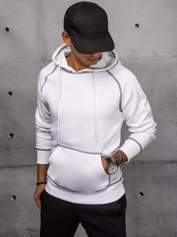 Pánská bílá mikina Dstreet BX5516 XL