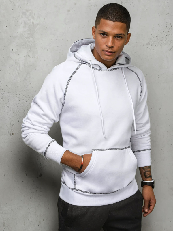 Pánská bílá mikina Dstreet BX5516 XXL